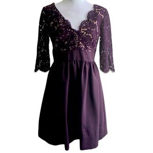 Eliza J Lace & Faille Party Cocktail Mini Dress Size 8
